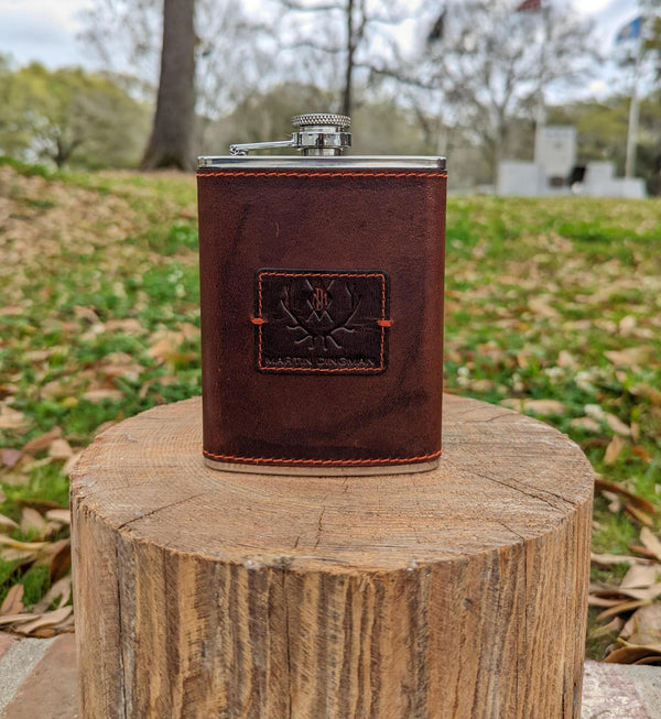 Vintage Saddle Leather Hip Flask