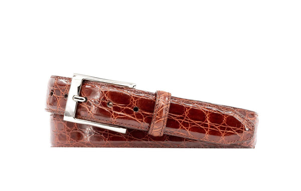 Wallace 2 Buckle Authentic Crocodile Leather Belt