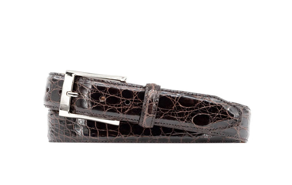 Wallace 2 Buckle Authentic Crocodile Leather Belt