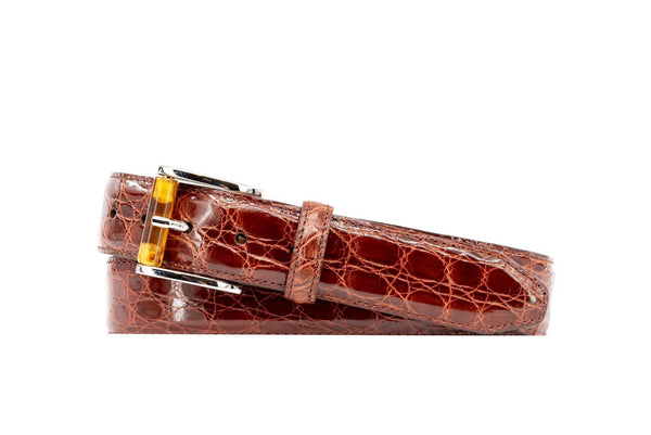 Wallace 2 Buckle Authentic Crocodile Leather Belt