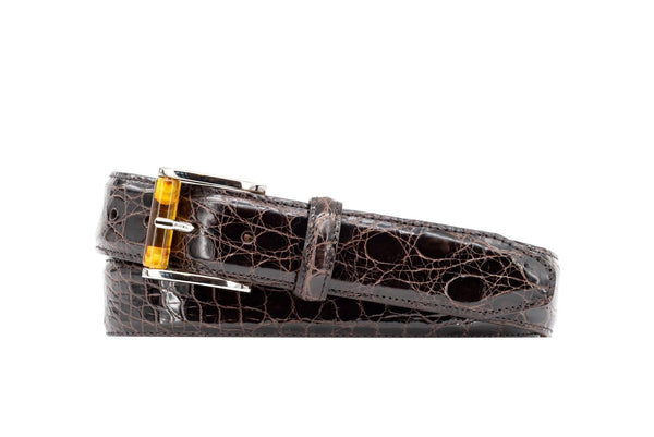 Wallace 2 Buckle Authentic Crocodile Leather Belt
