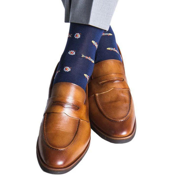 Trout Cotton Sock Linked Toe Mid-Calf