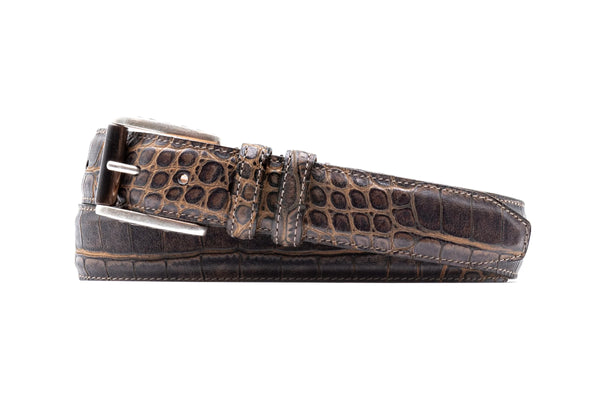 Holden Italian Alligator Grain Saddle Leather Belt