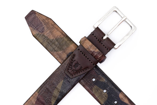 Beau Italian Camo Saddle Leather Belt