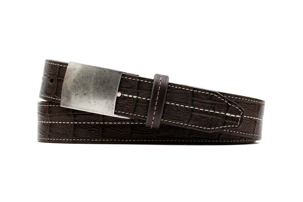 Briar Alligator Grain Leather Belt