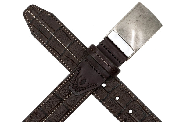 Briar Alligator Grain Leather Belt