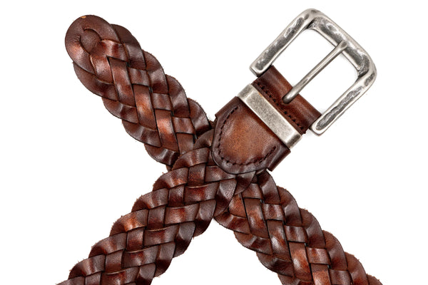 Artisan Italian Bridle Leather Hand Woven Belt