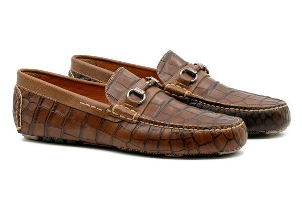Monte Carlo Alligator Grain Horse Bit Driving Loafers