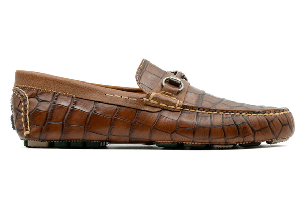 Monte Carlo Alligator Grain Horse Bit Driving Loafers