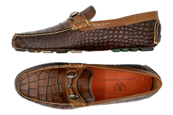 Monte Carlo Alligator Grain Horse Bit Driving Loafers