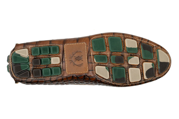 Monte Carlo Alligator Grain Horse Bit Driving Loafers