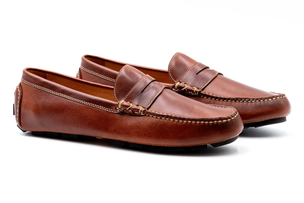 Old Row Saddle Leather Penny Driving Loafers