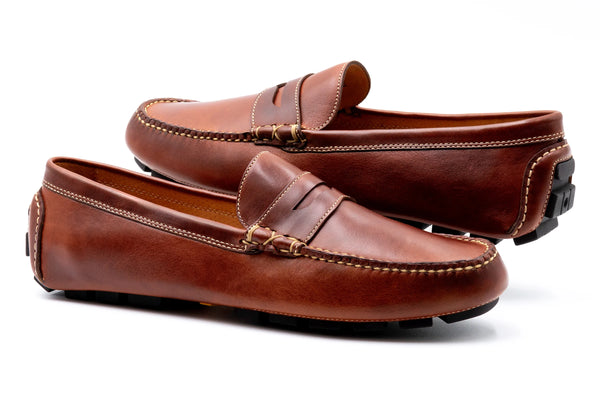 Old Row Saddle Leather Penny Driving Loafers