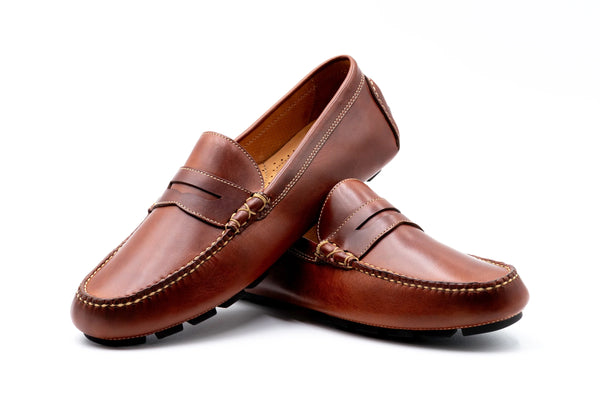 Old Row Saddle Leather Penny Driving Loafers