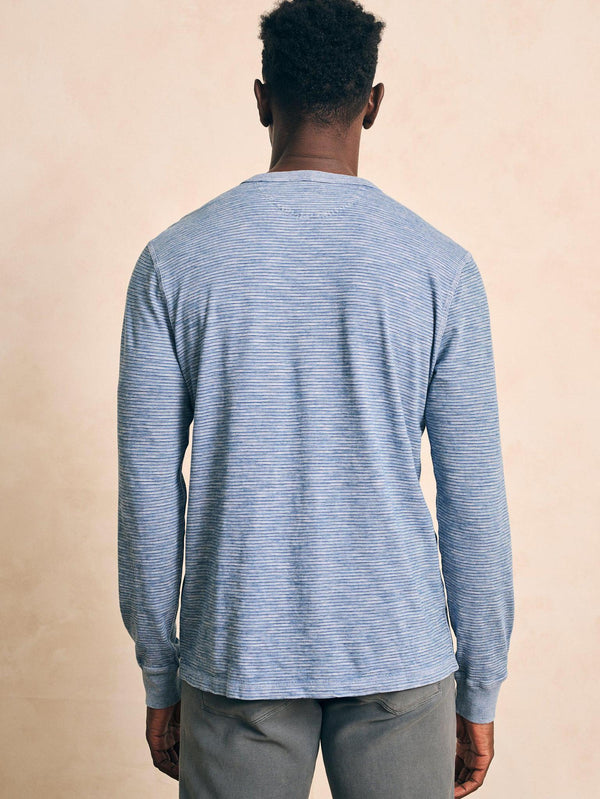 Long-Sleeve Indigo Henley