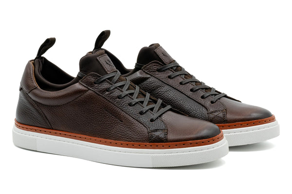 Harrison Tumbled Saddle Leather Sneakers