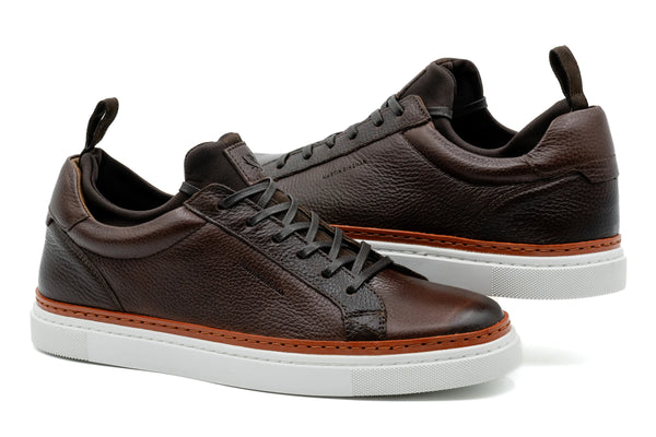 Harrison Tumbled Saddle Leather Sneakers