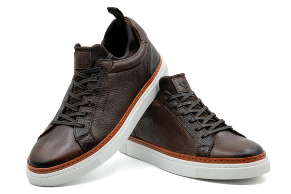 Harrison Tumbled Saddle Leather Sneakers