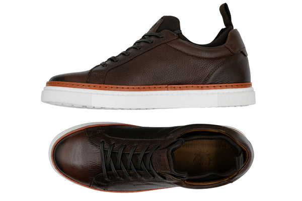 Harrison Tumbled Saddle Leather Sneakers