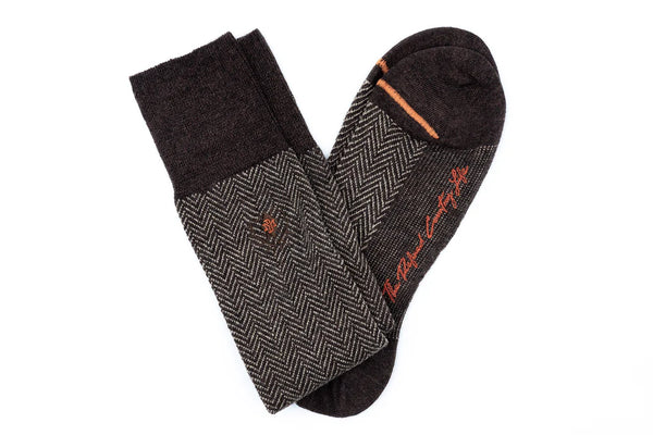 Herringbone Merino Wool Peruvian Pima Cotton Socks