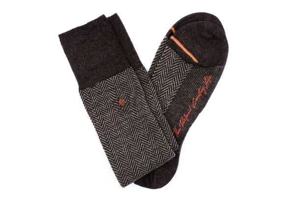 Herringbone Merino Wool Peruvian Pima Cotton Socks