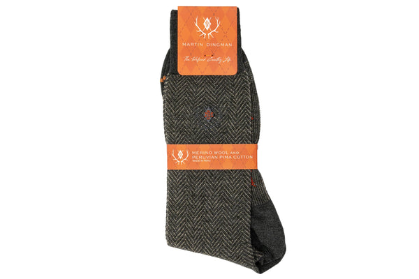 Herringbone Merino Wool Peruvian Pima Cotton Socks