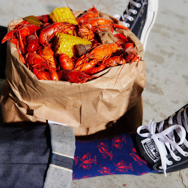 Crawfish Navy Socks