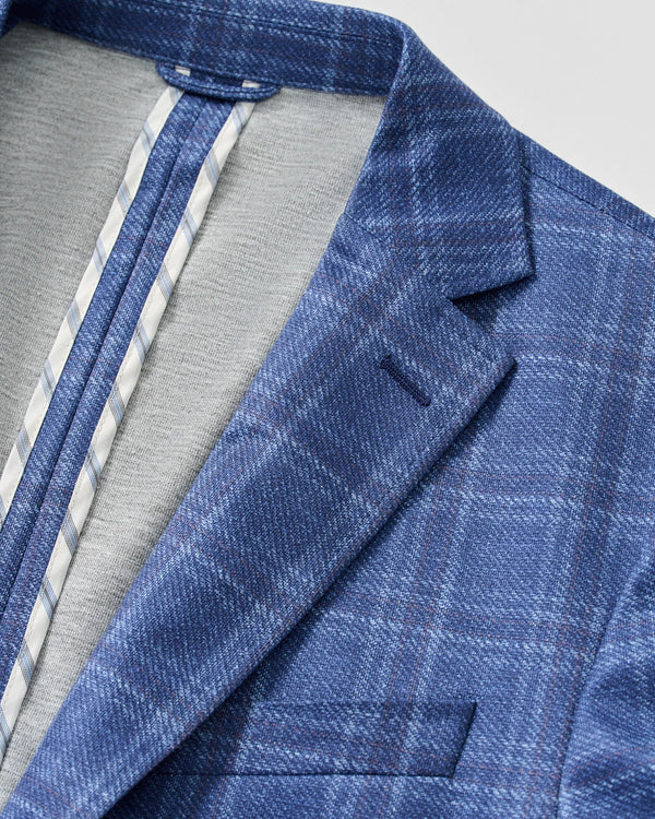 Donington Plaid Printed Knit Stretch Sport Coat