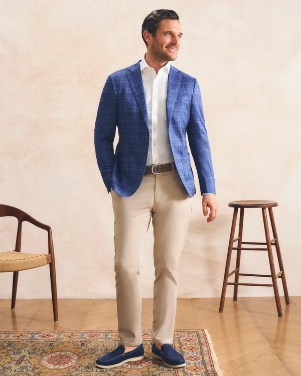 Donington Plaid Printed Knit Stretch Sport Coat