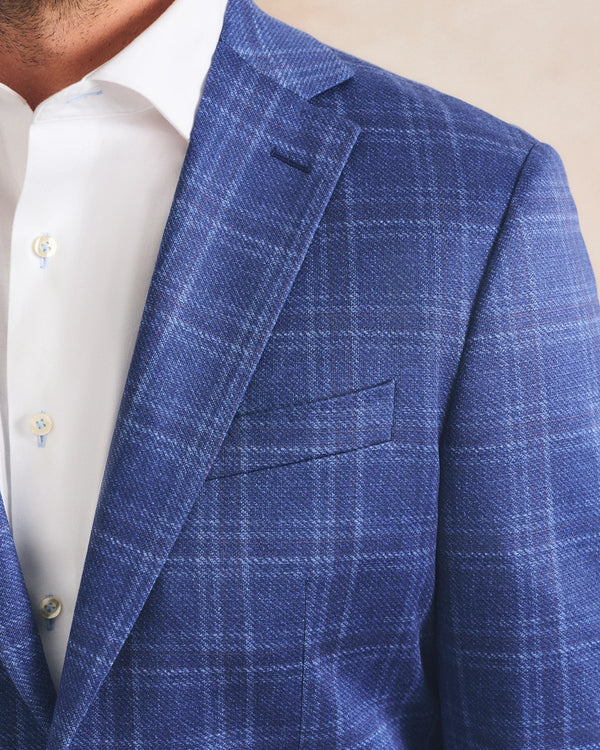Donington Plaid Printed Knit Stretch Sport Coat
