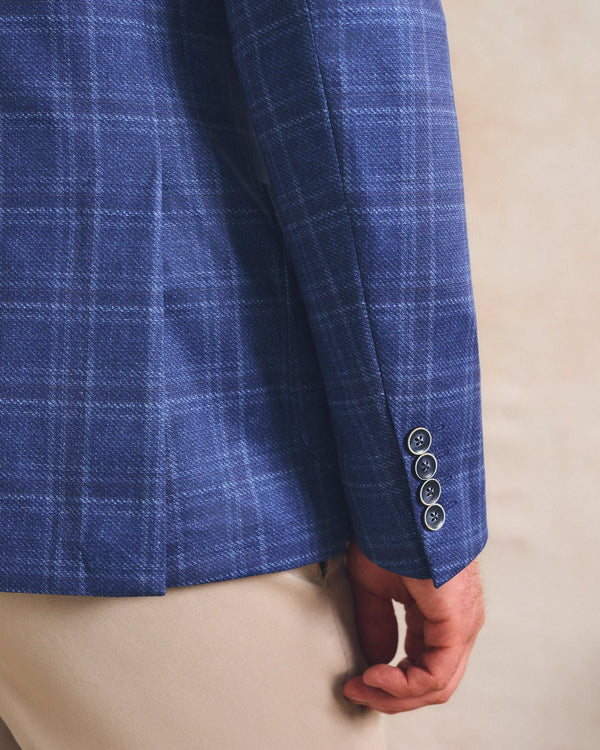 Donington Plaid Printed Knit Stretch Sport Coat
