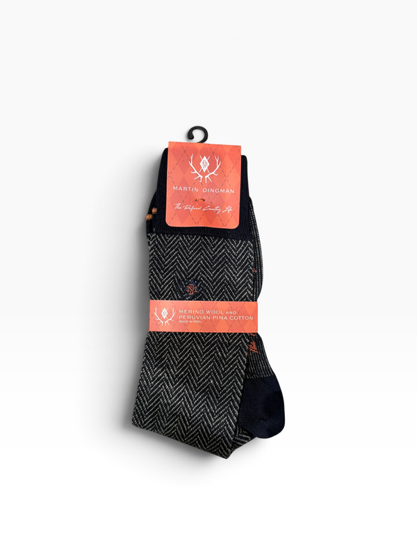 Herringbone Merino Wool Peruvian Pima Cotton Socks
