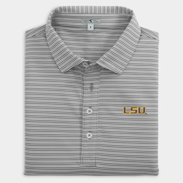 LSU Campus Stripe Performance Polo