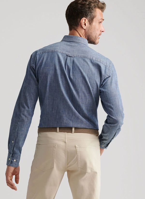 Tamworth Chambray Cotton-Stretch Sport Shirt