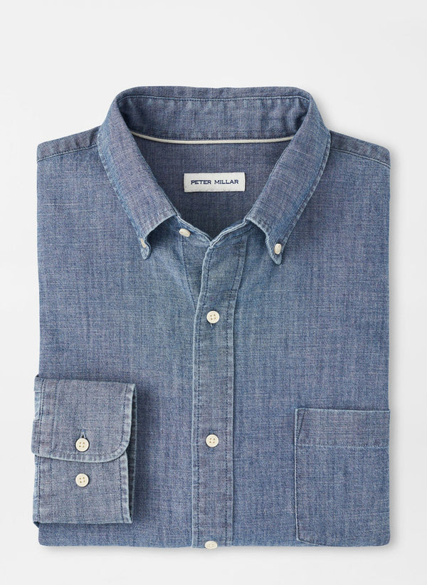 Tamworth Chambray Cotton-Stretch Sport Shirt