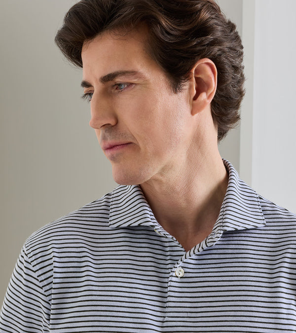 Albatross Stripe Cotton-Blend Piqué Polo