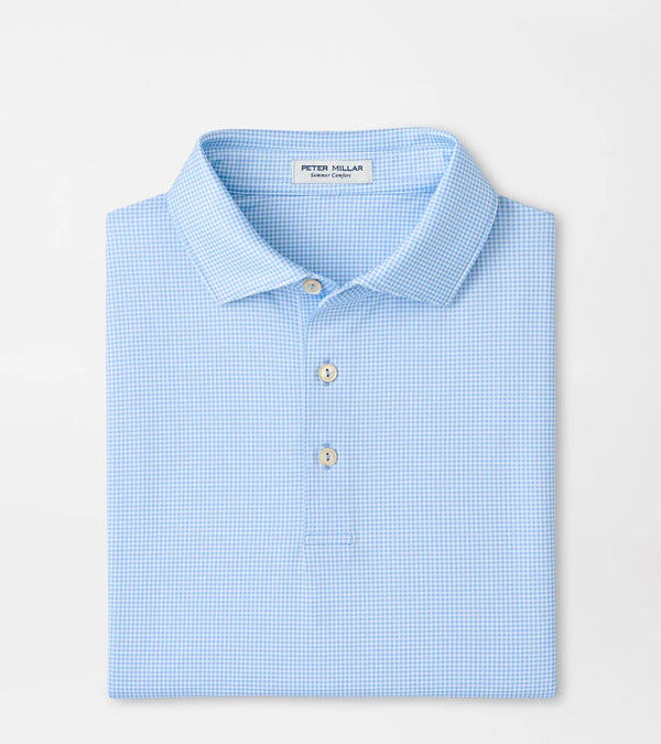 Gingham Performance Jersey Polo
