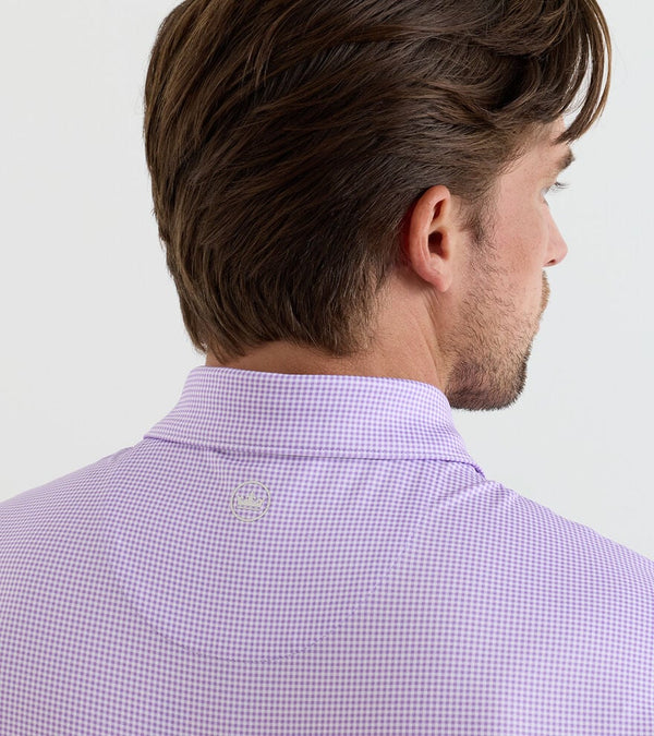 Gingham Performance Jersey Polo