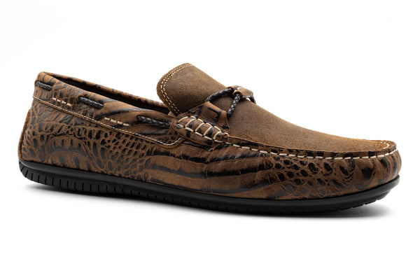 Bermuda Braid Crocodile Grain Leather Loafers