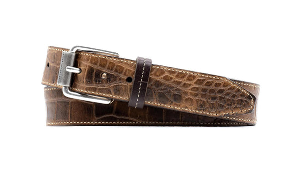Montana Alligator Grain Italian Saddle Leather Belt