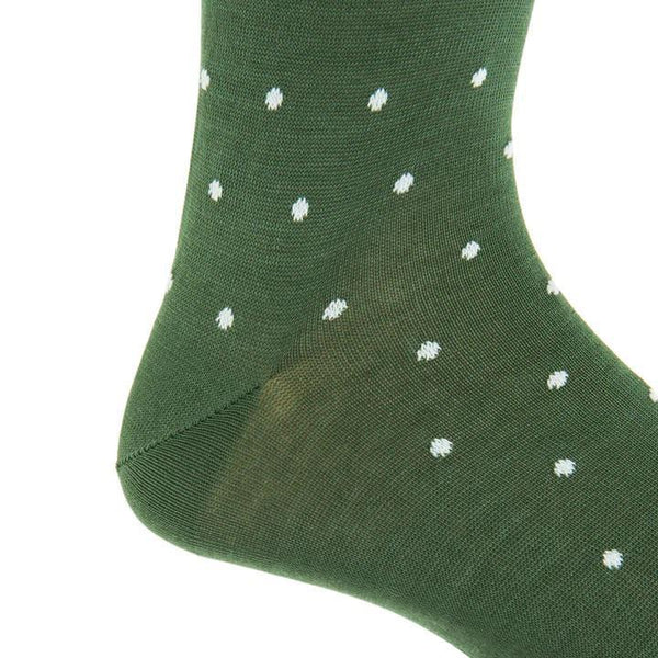 Dot Cotton Sock Linked Toe Mid-Calf