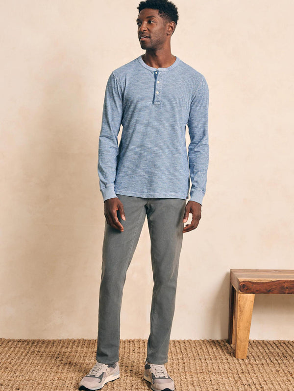 Long-Sleeve Indigo Henley