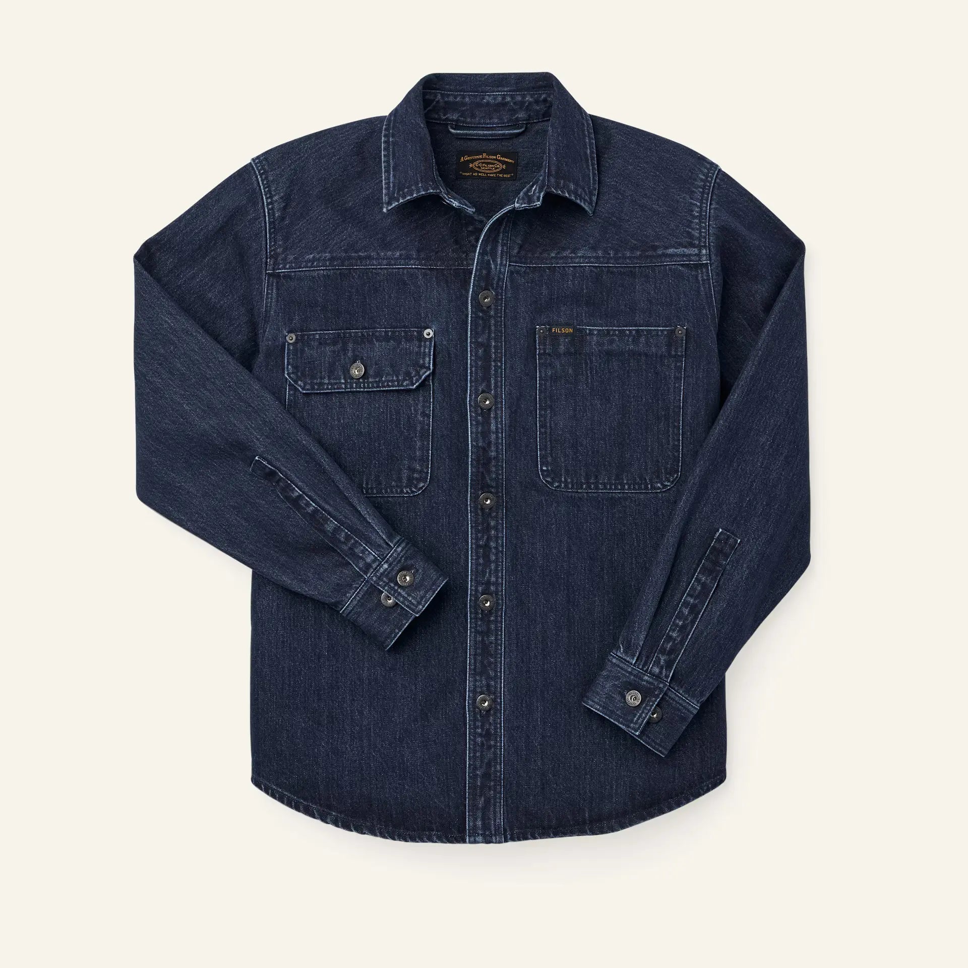 【chimala】US NAVY DENIM WORK PULL SHIRT chimala】US NAVY DENIM WORK PULL SHIRT