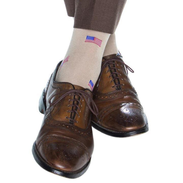 American Flags Cotton Sock Linked Toe Mid-Calf