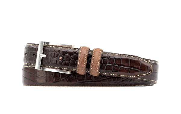 Bill Alligator-Grain Leather Belt