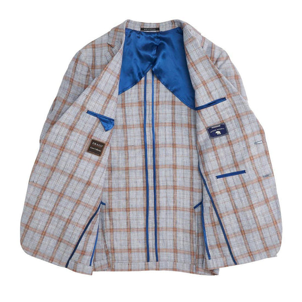 Wan Blue/Brown Plaid Linen Sport Coat
