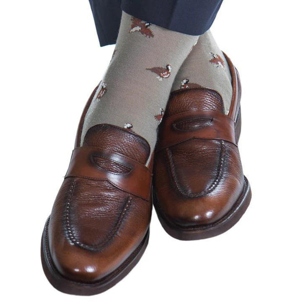 Quail Merino Wool Sock Linked Toe Mid-Calf
