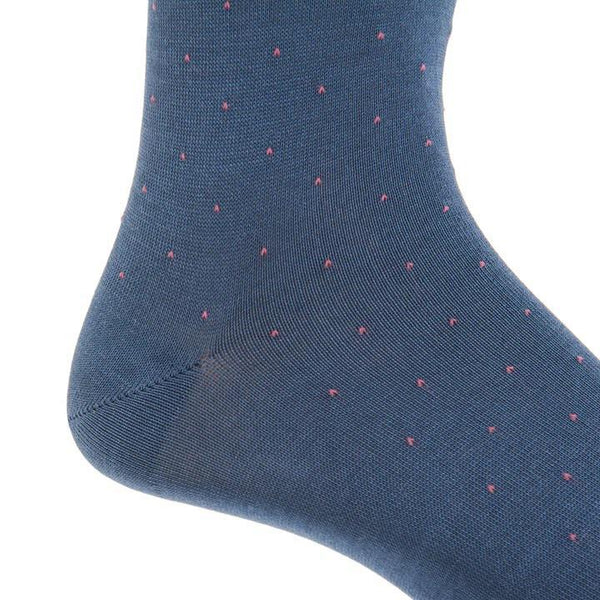 Pin Dot Cotton Sock Linked Toe Mid-Calf