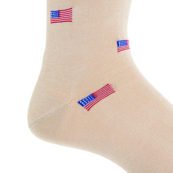 American Flags Cotton Sock Linked Toe Mid-Calf
