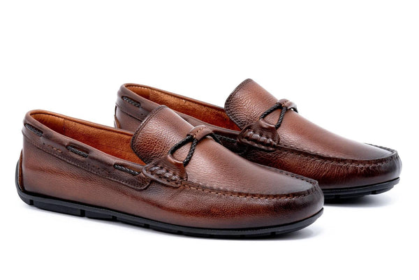 Bermuda Braid Hand Finished Pebble Grain Leather Loafer